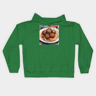 National Spaghetti Day - January 4 - Watercolor Kids Hoodie